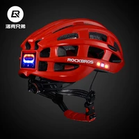 rockbros bicycle helmet restraint warning light luminous fly net mountain highway riding helmet equipment men and women