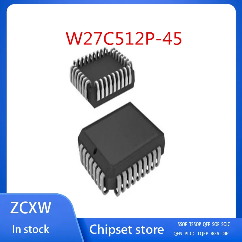 

New 5Pcs/Lot W27C512P-45 W27C512P-45Z W27C512P W27c512 PLCC-32