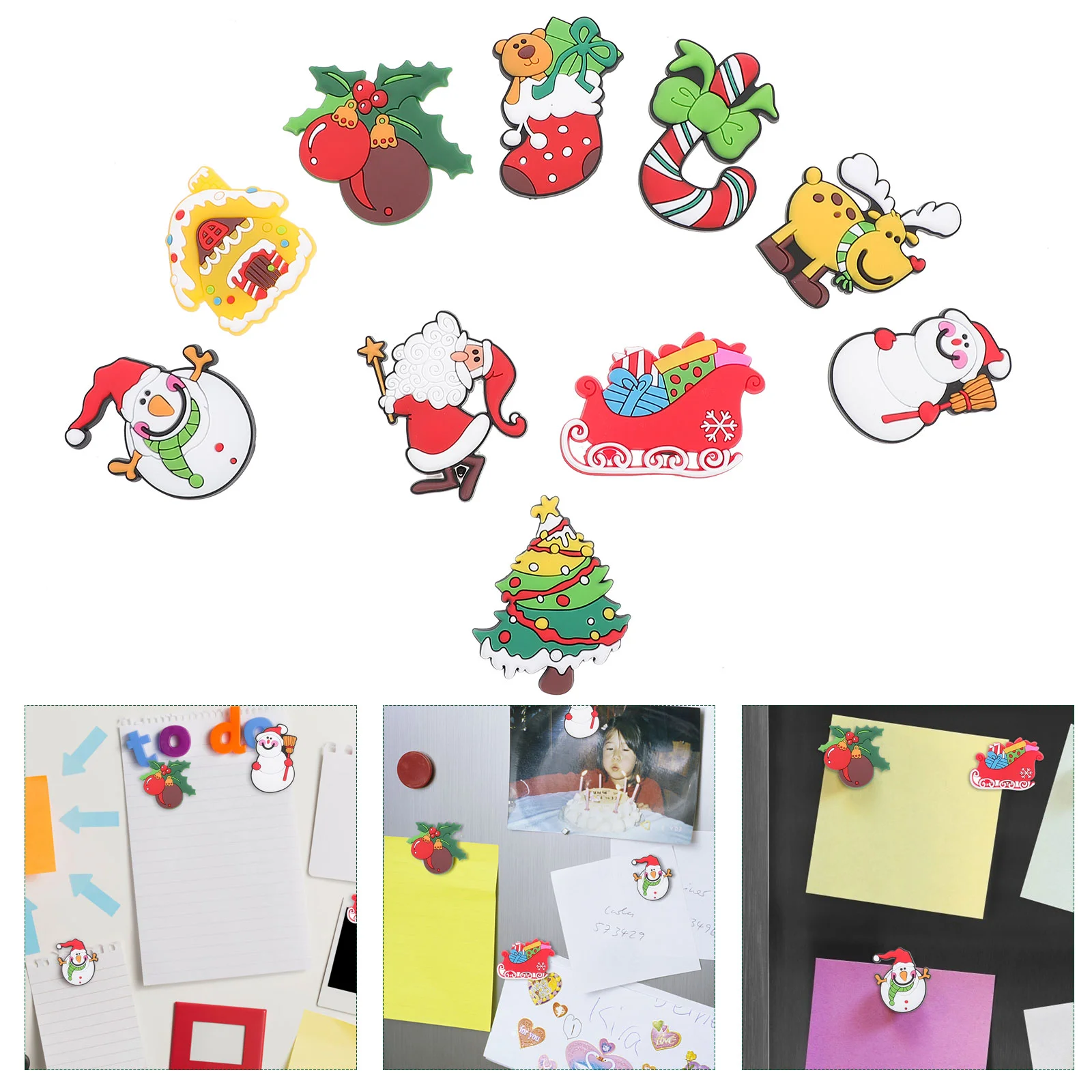 

Christmas Magnetic Refrigerator Decorations Fridgemagnet Stickers Decormagnets Santa