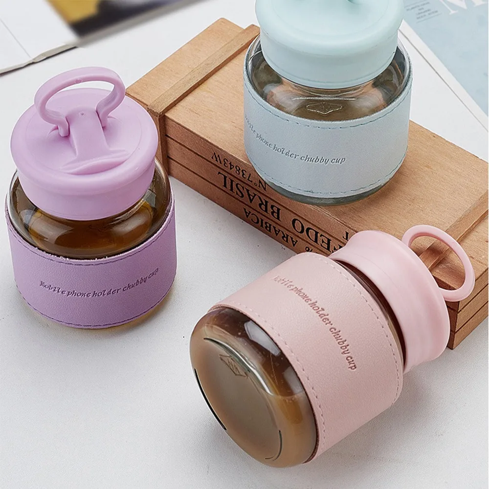 Новая стеклянная бутылка для воды 300 мл портативная Милая мини-чашка герметичная