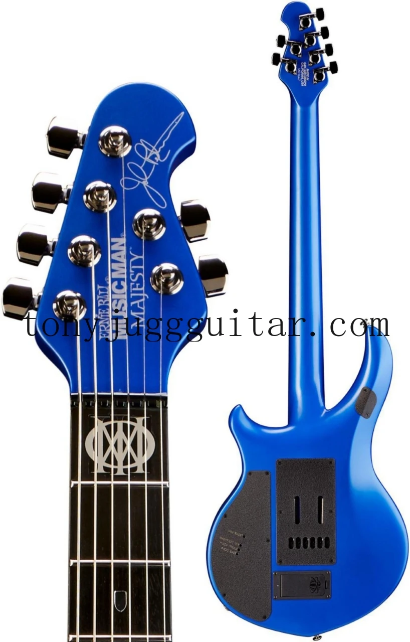 Электрогитары Ernie Ball Music Man John Petrucci Majesty Metal Blue с тремоло Бридж активные пикапы и