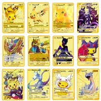 game metal cards pokemon gold battle pokemon gold cards kaarten charizard pikachu game collection gift for kids gift