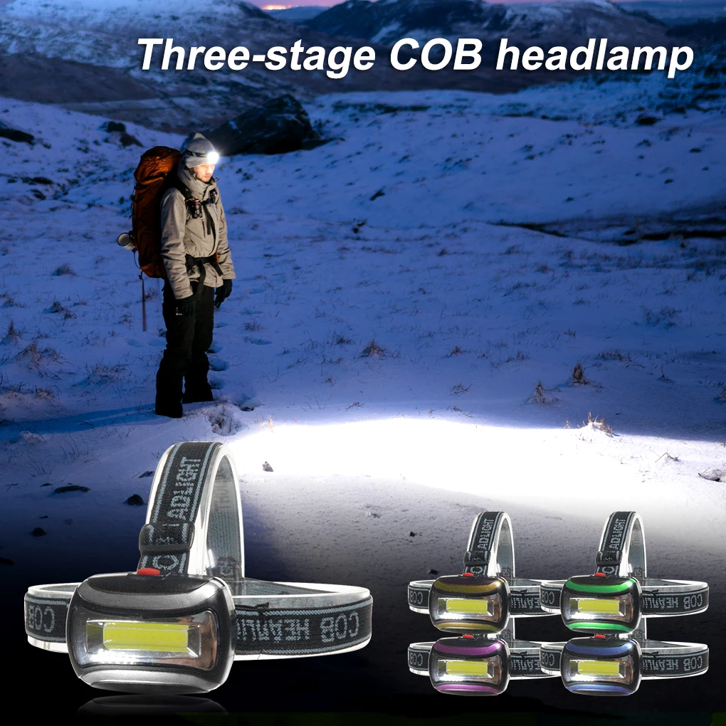 

Adjustable LED Headlamp Stretchable Head Light Forehead Flashing Lamp Fishing Flashlight Outdoor Supplies Purple