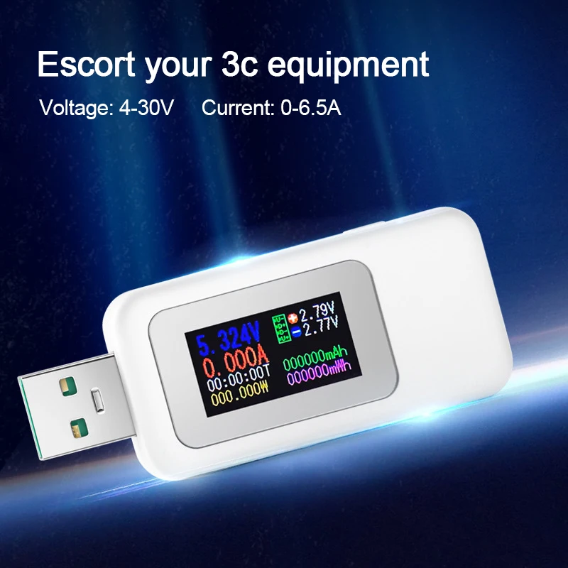 USB тестер постоянного тока 10 в 1 измеритель напряжения 4-30 цифровой вольтметр Usb