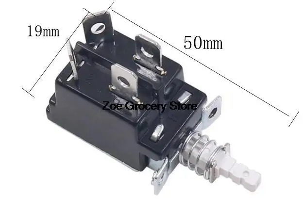 

AC250V 8A 4 Pin Locking DPST Push Button Power Switch KDC-A11-2