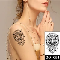 tiger king geometry skull temporary tattoo stickers black letters fake tattoos waterproof tatoos arm small size for women men