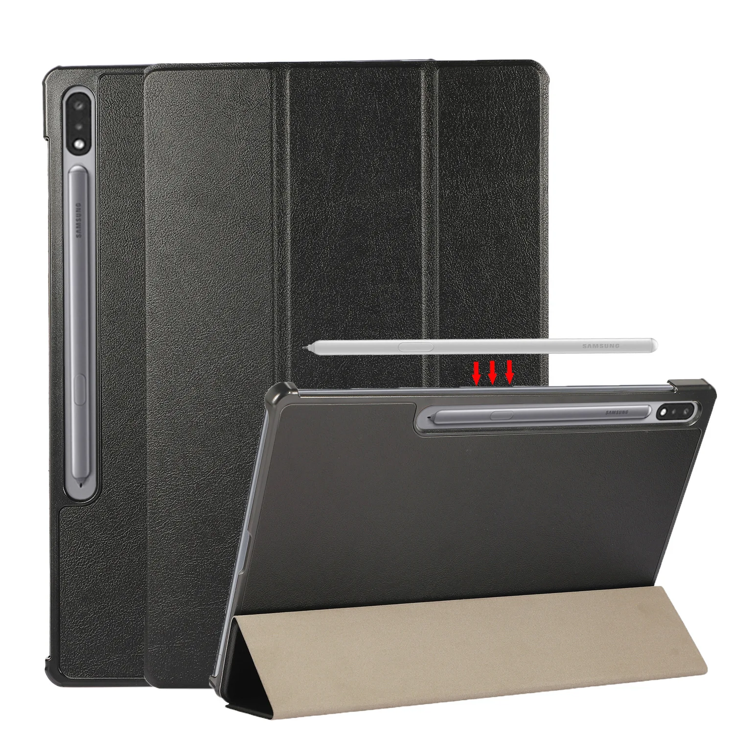 

2022.5 For Samsung Galaxy Tab S8 Ultra 14.6 Case SM-X900 X906 Tri-Folding Cover for Coque Galaxy Tab S8 Ultra Tablet Kids