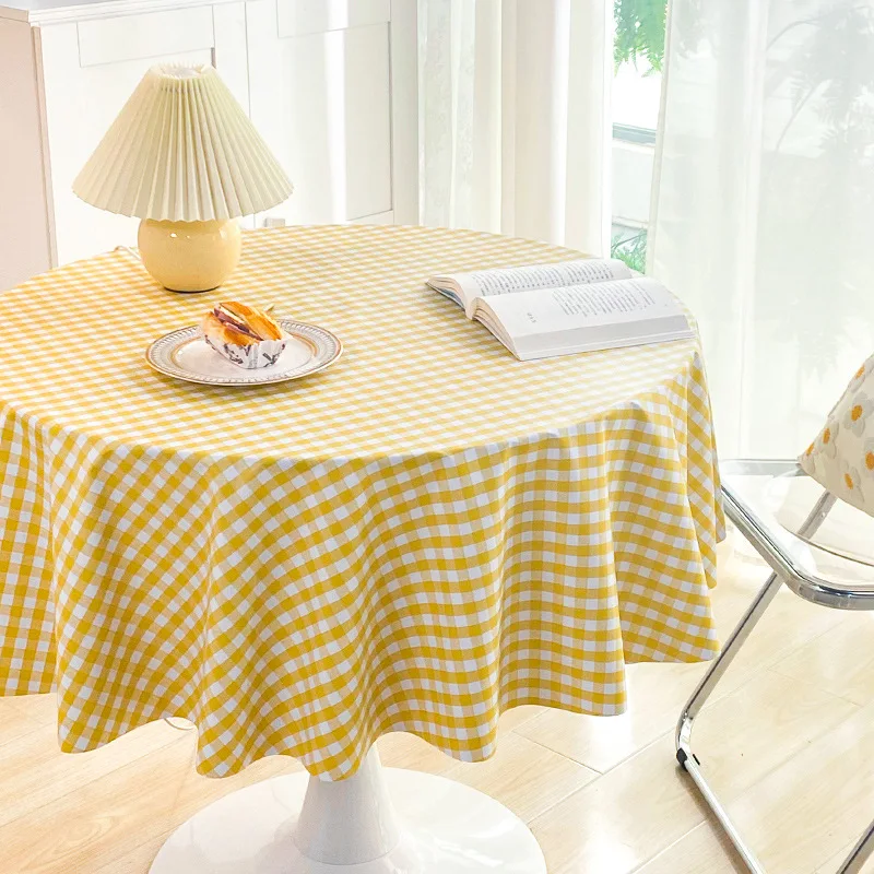 

French Retro Tablecloth Waterproof Oil Proof Disposable PVC Tablecloth Round Small Round Table Ins Mesh Red Table Mat