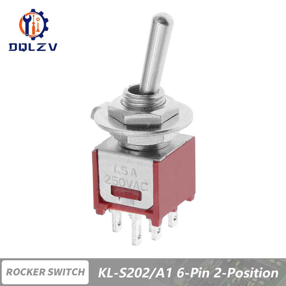 

Мини-тумблер 5 мм SMTS-102, 250 В/1,5 А SPDT, 3/6-контактный на 2/3-позиционный красный цвет, штифты для стежков SMTS-202 ﻿