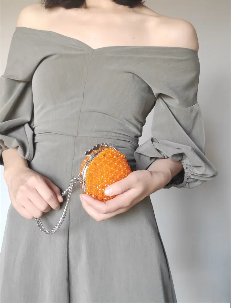 Модная сумка для монет и карт ярких цветов с радужными бусинами