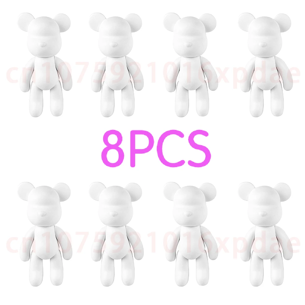 Жидкий медведь краска 23 см POPOBE оптовая продажа Bearbrick ручной работы мрачный медведь белый чистый Фотофон для самостоятельной росписи Фотообои