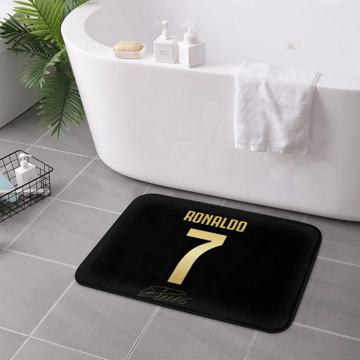 Коврик CR7 с изображением Криштиану Роналду нескользящий напольный для кухни