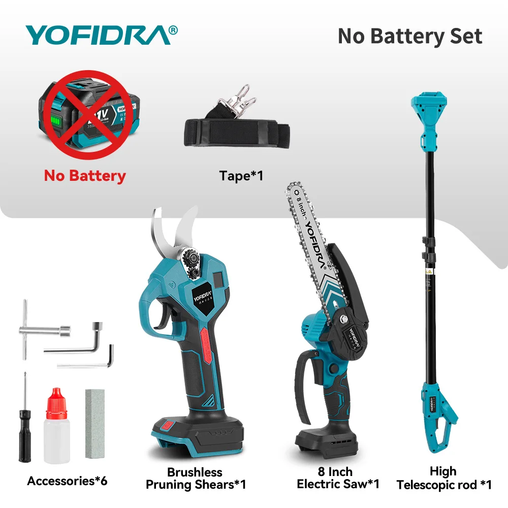 

YOFIDRA 3 в 1 Бесщеточные электроножницы и пила для сада Makita 18В