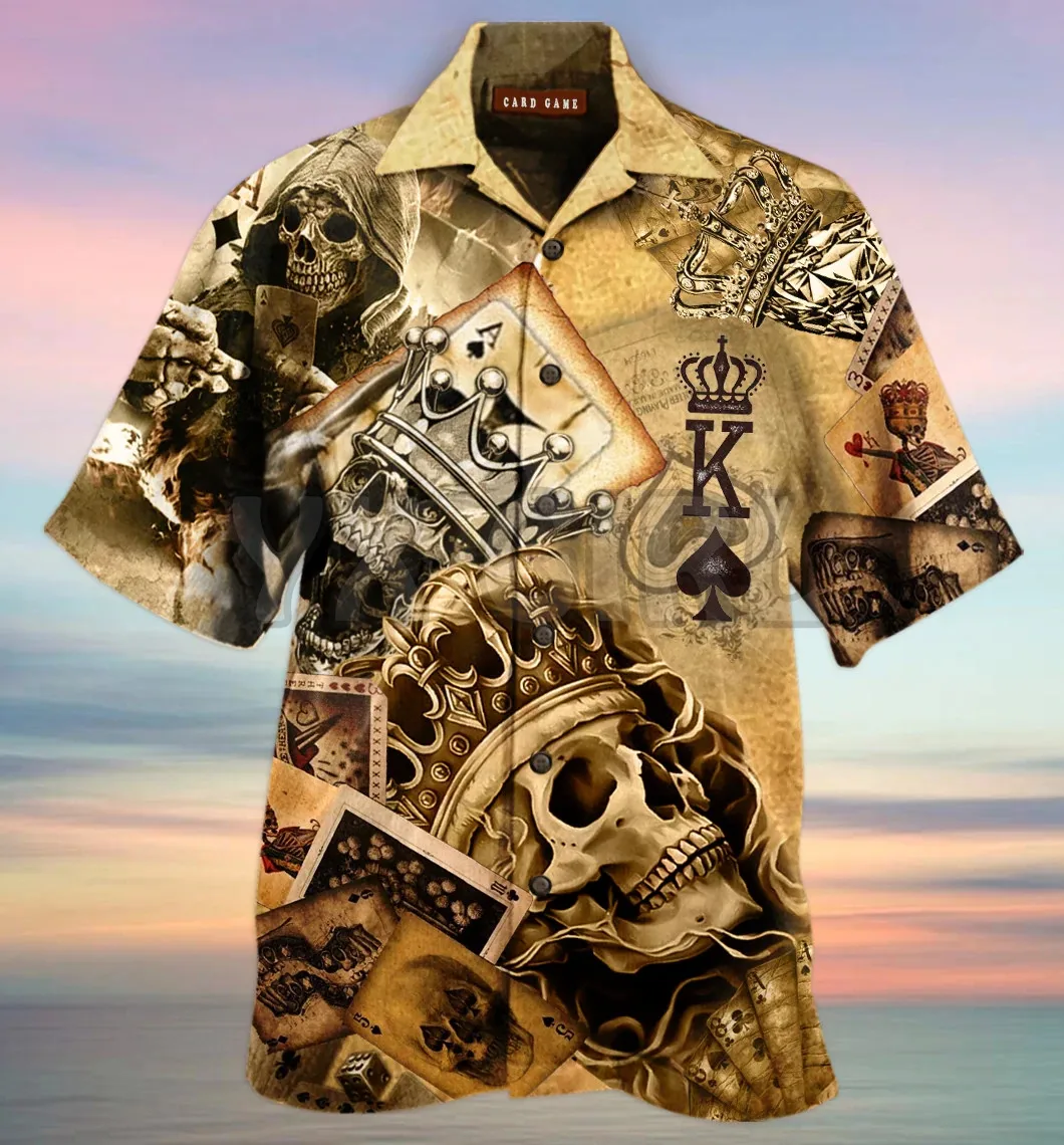 Drum Skull 3D All Over Printed Hawaiian Shirt Men's For Women's Harajuku Casual Shirt Unisex