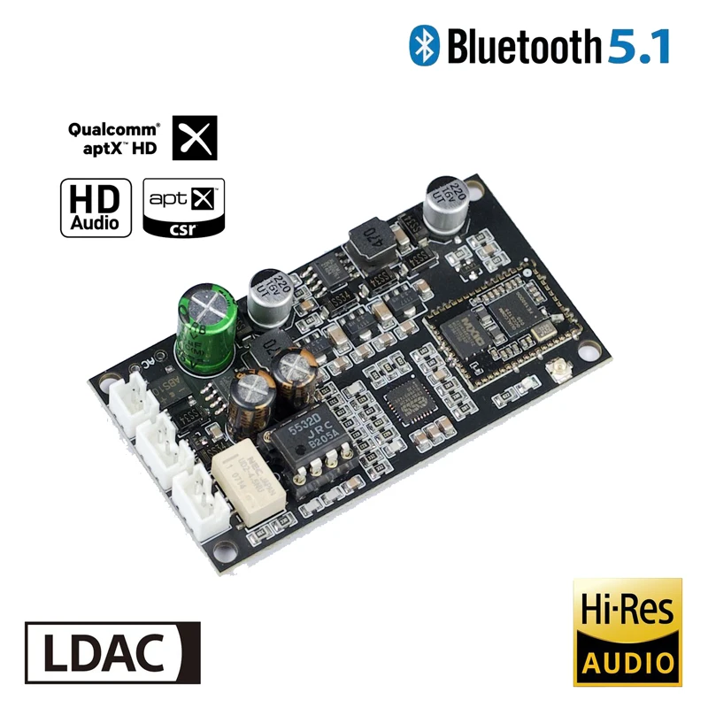Аудиоприемник DLHiFi QCC5125 ES9038Q2M LDAC 5 1 без потерь HiFi Bluetooth плата декодирования QCC3034