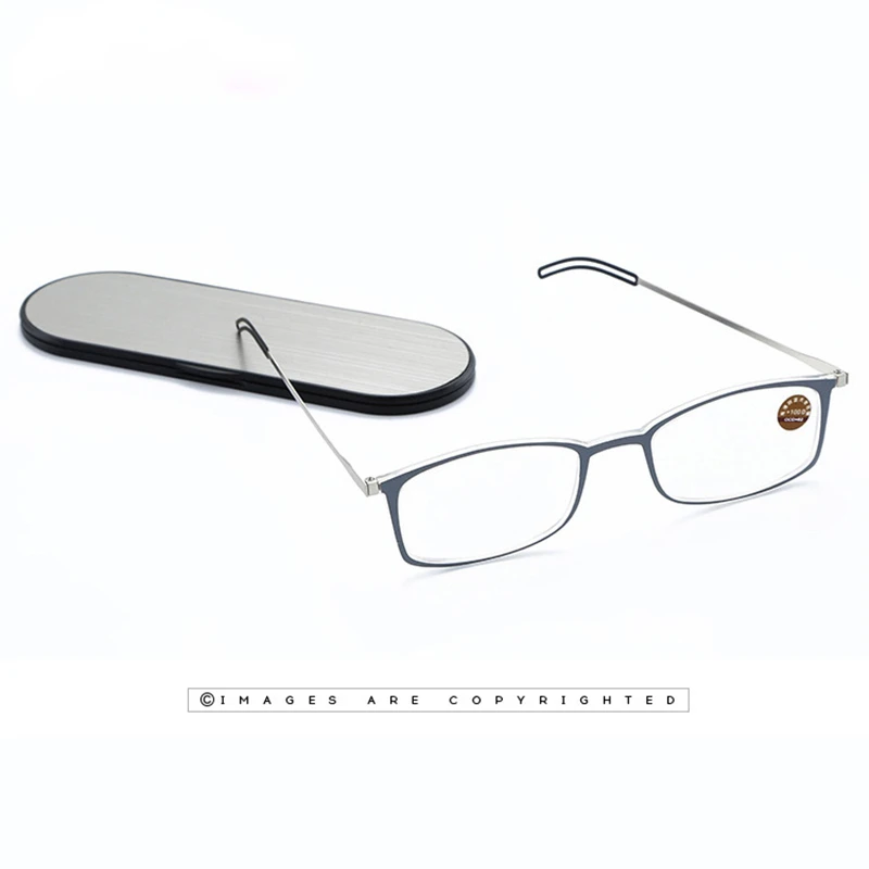 

Anti Blue-ray Universal Ultra-thin Reading Glasses for Men and Women To Send Portable Mobile Phone Glasses Case +1.50 +2.00