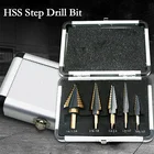 Набор ступенчатых Сверл из быстрорежущей стали, кобальтовые, 50 размеров, для разных отверстий, для сверления металла, деревообработки, алюминиевый чехол, 2021