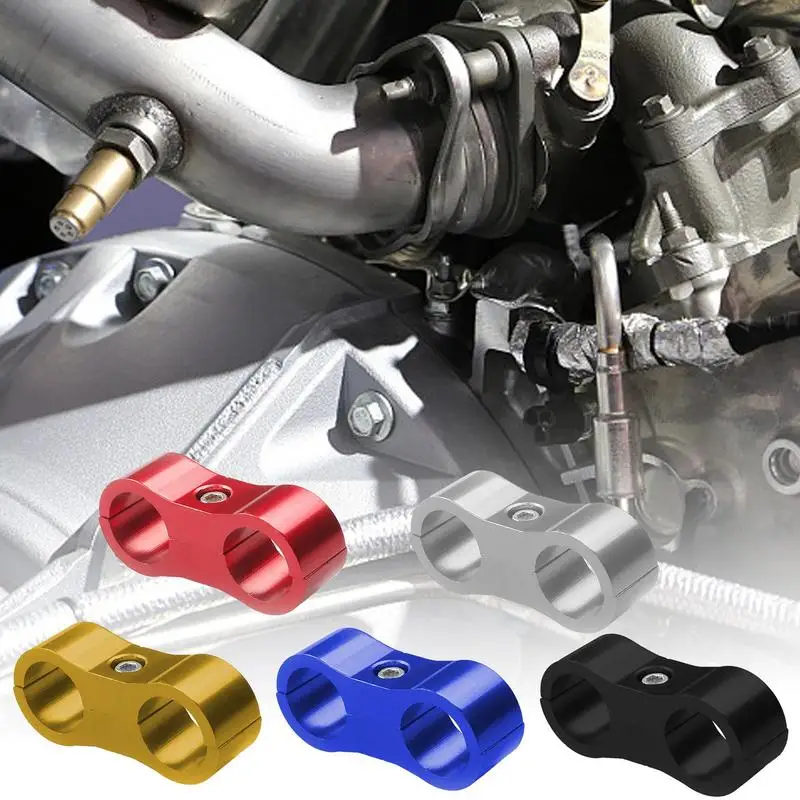 

Auto Parts Pipe Separator Fixing Hose Separator Vehicles Oil Pipes Clip Aluminum Alloy Water Pipe Clip Double-Hole Line Clamp