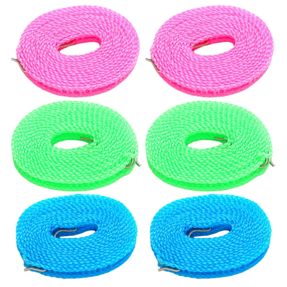 

6Pcs Clotheslines Anti-skid Clothes Clothes Hanger Rope Professional Clothes Lines Clotheslines For Travel for Laundry