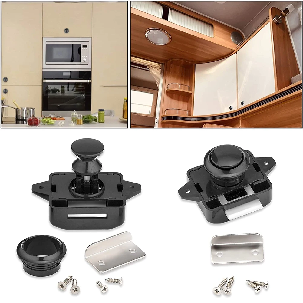 

Push Button Catch Lock RV Caravan Boat Camper Motorhome Cabinet Drawer Latch Button Locks For Furniture Hardware