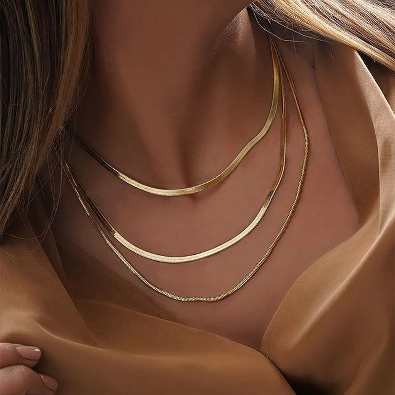 Женское Ожерелье-цепочка в форме змеи из нержавеющей стали 100% |