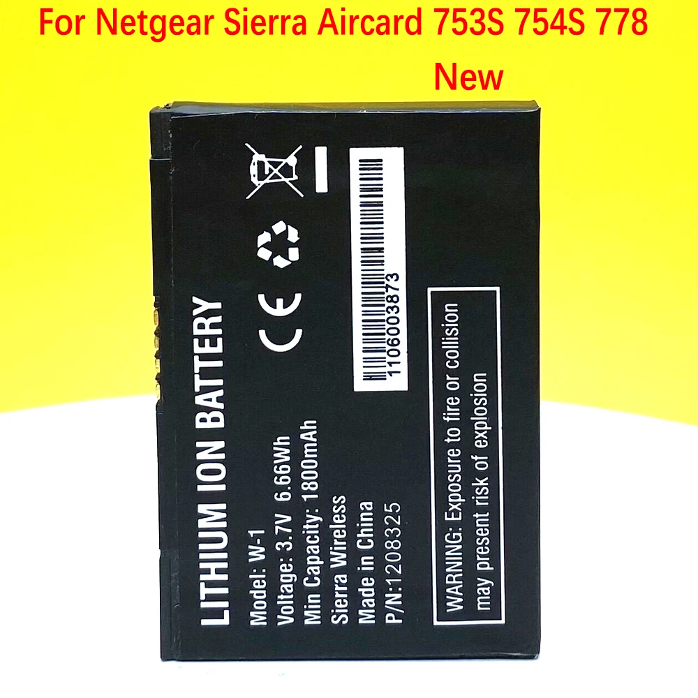 

1800mAh W1 W-1 Battery For Netgear Sierra Aircard 753S 754S 778 Latest Production High Quality +Tracking Number