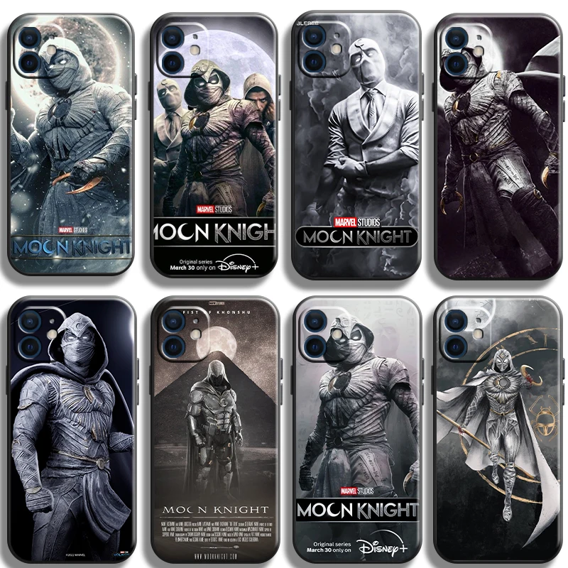 

Marvel Moon Knight Funda Phone Case For iPhone 11 13 12 Pro Max 12 13 Mini X XR XS MAX SE 2020 7 8 6s Plus Celular Black TPU