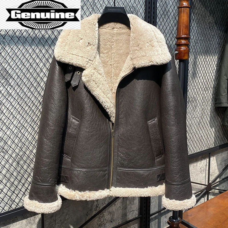 

Jackets Real Fur Coat Men for Winter Natural Sheepskin Jacket Thickened Genuine Leather Coats Men Clothing chaquetas SGG