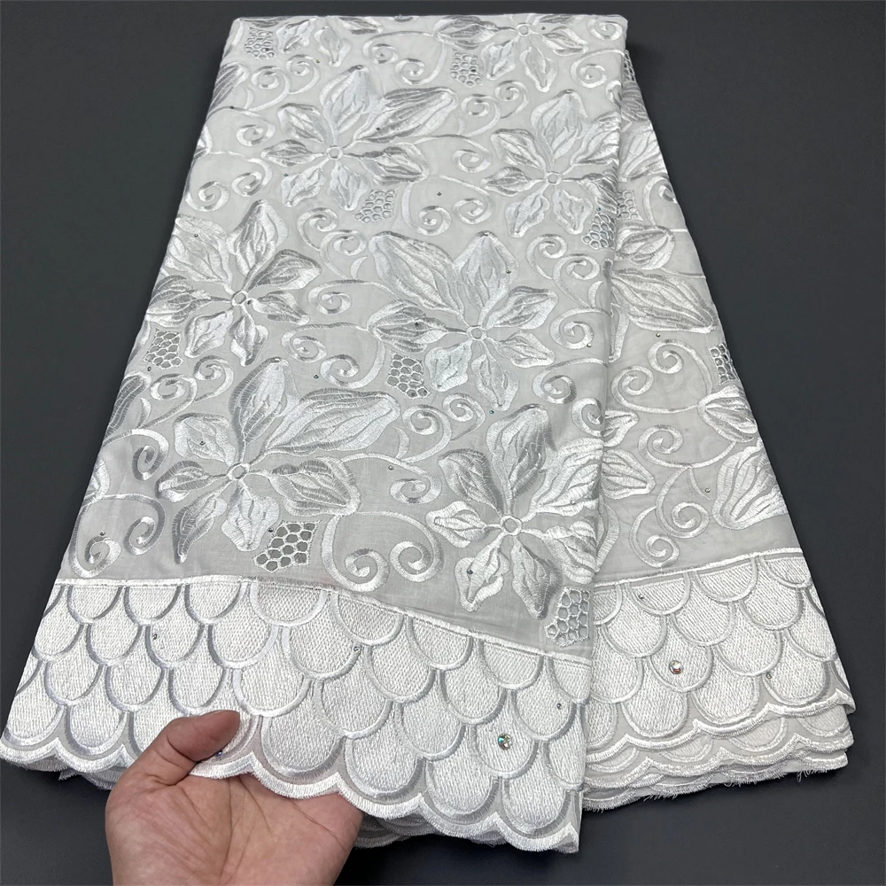 

2022 Высококачественная африканская кружевная ткань, хлопковая ткань, кружевная ткань, чистый хлопок, 5 ярдов, кружевная ткань ZJ001