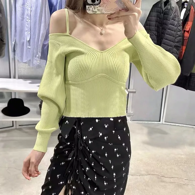 

Новинка 2022, Ранняя весна, вязаный облегающий Женский пуловер