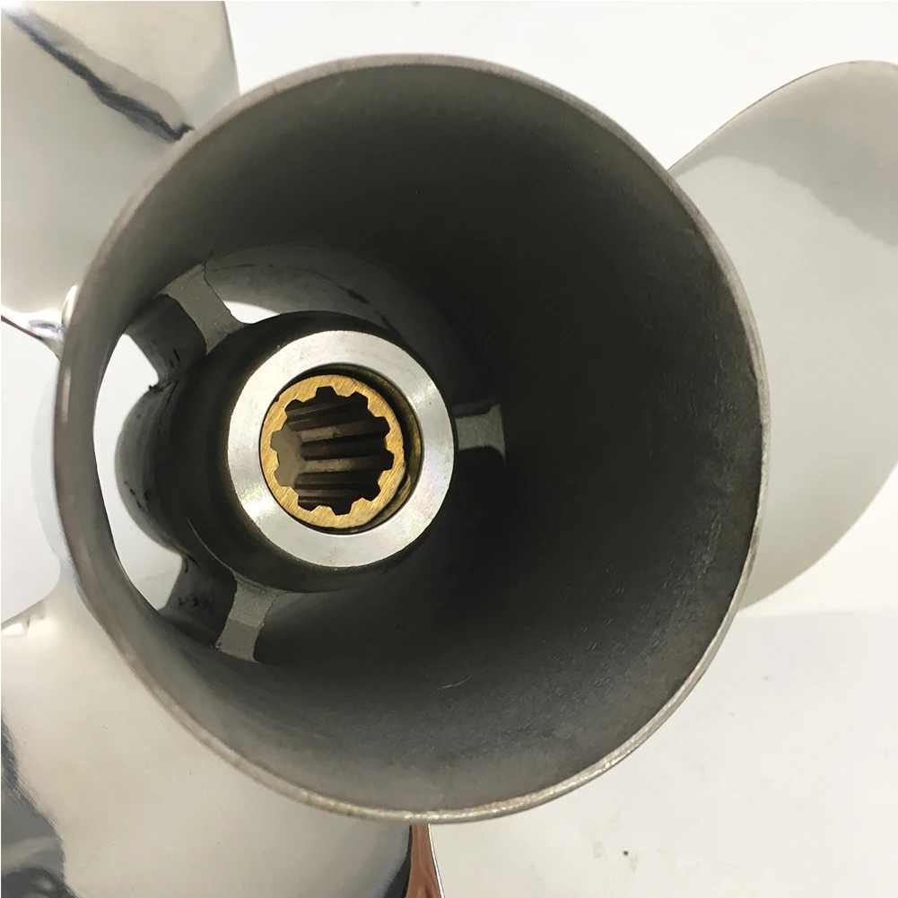 Лодочный пропеллер 9 7/8x13 для Yamaha 25HP-30HP 3 лезвия из нержавеющей стали Prop SS 10 зубьев RH