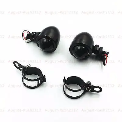

Motorcycle TURN SIGNALS Lights + 33-43mm Front Fork Clamps 39 41 Bracket Custom
