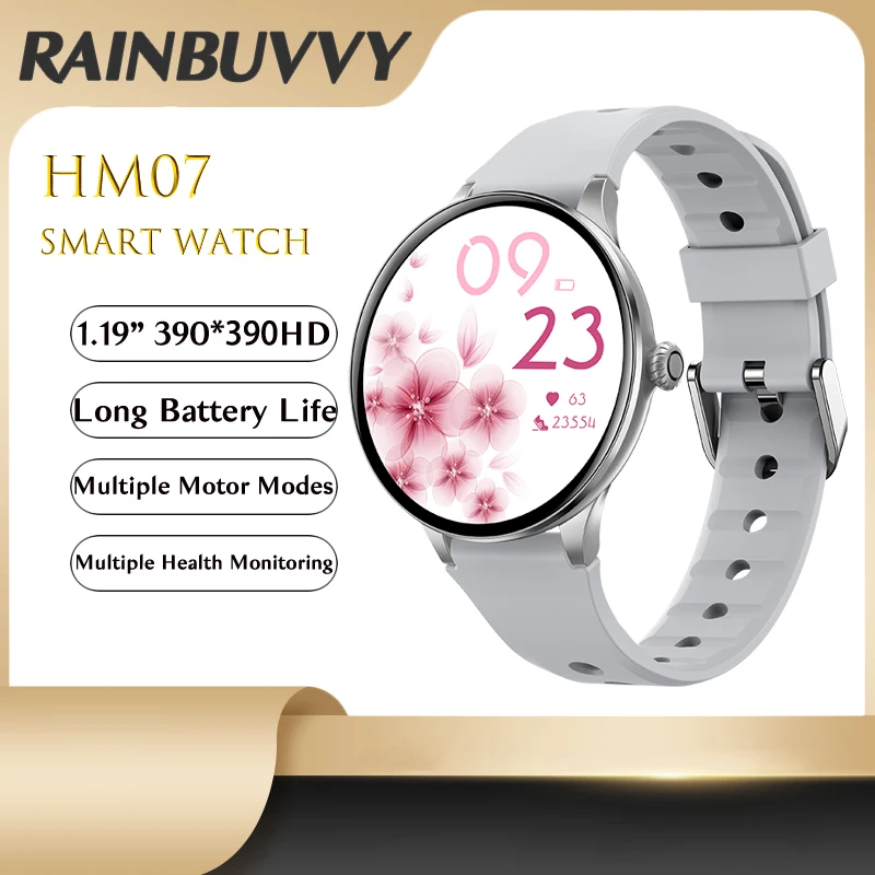 

Rainbuvvy HM07 Sports Smart Watch With Heart Rate Blood Pressure Monitoring IP67 Waterproof AMOLED Screen Multi Language Watch
