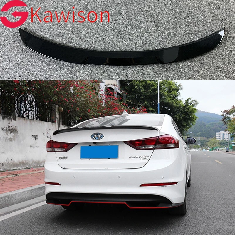 

For Hyundai Elantra 2017 2018 2019 Car Tail Wing Decoration High Quality ABS Plastic Unpainted Primer Rear Trunk Spoiler