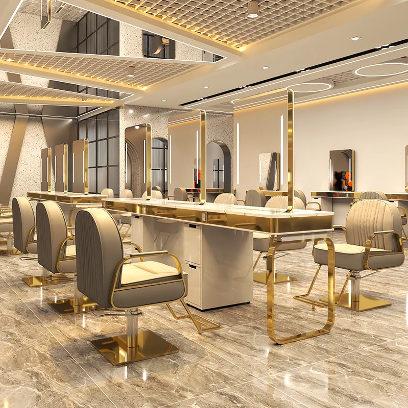 Hochey Medical Hair мебель для парикмахерского салона Station Стайлинг Зеркало Золотой салон