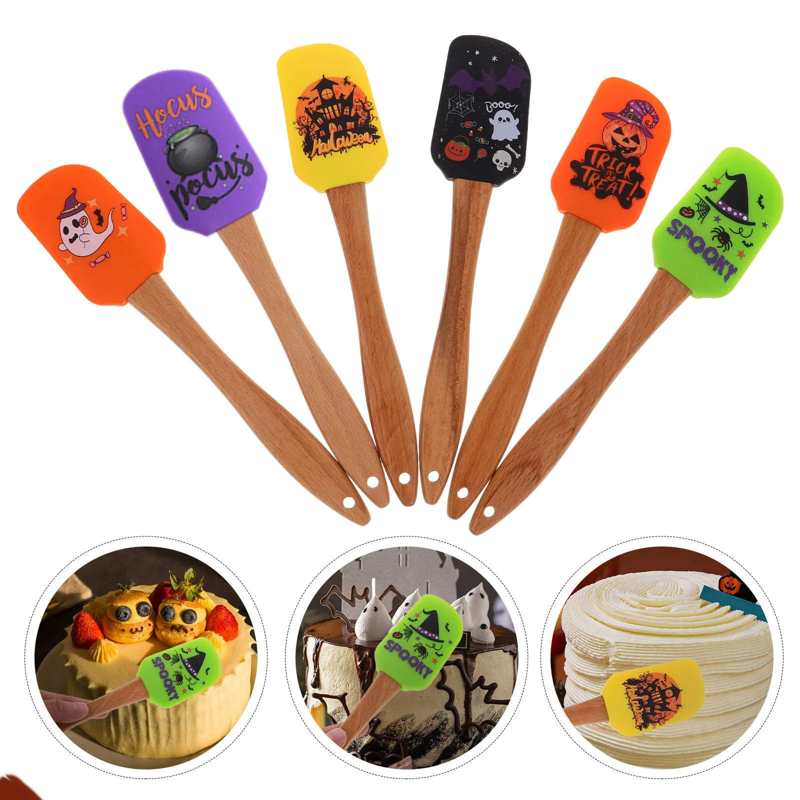 6 шт. силиконовая лопаточка для крема скребок инструмент выпечки гаджет с длинной