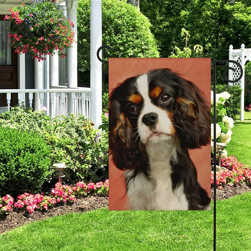 

1PC Bourne Mountain Dog Pattern Linen Cotton Garden Flag Banner Indoor Outdoor Home Garden Hanging Decor