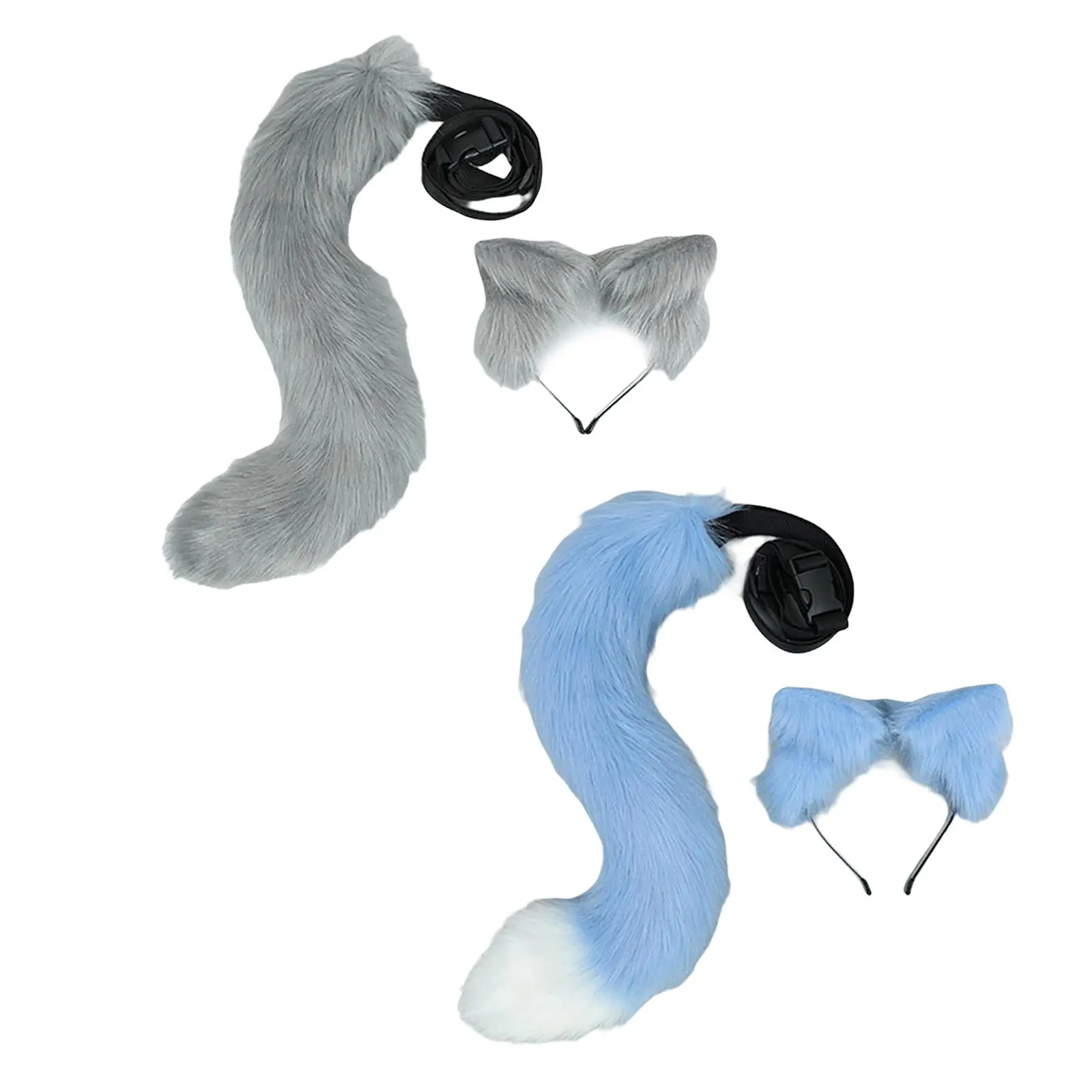 

Ears Tail Cosplay Headband Accessories Costume Plush Headwear for Party Adults
