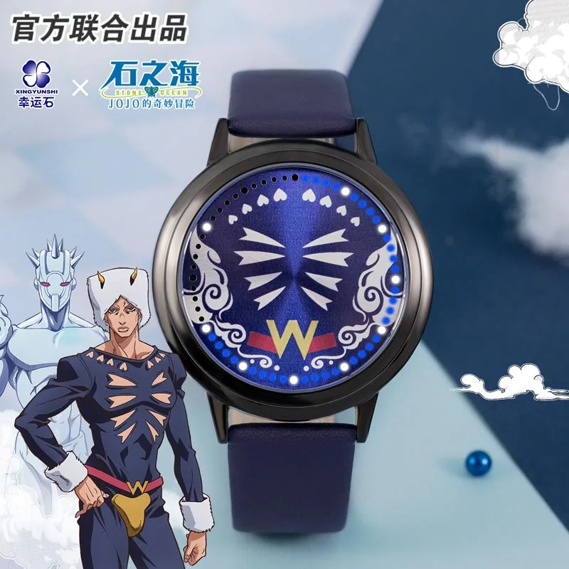 

JoJos Bizarre Adventure Stone Ocean Weather Report Anime LED Watch Manga Role Action Figure Jolyne Cujoh Gift