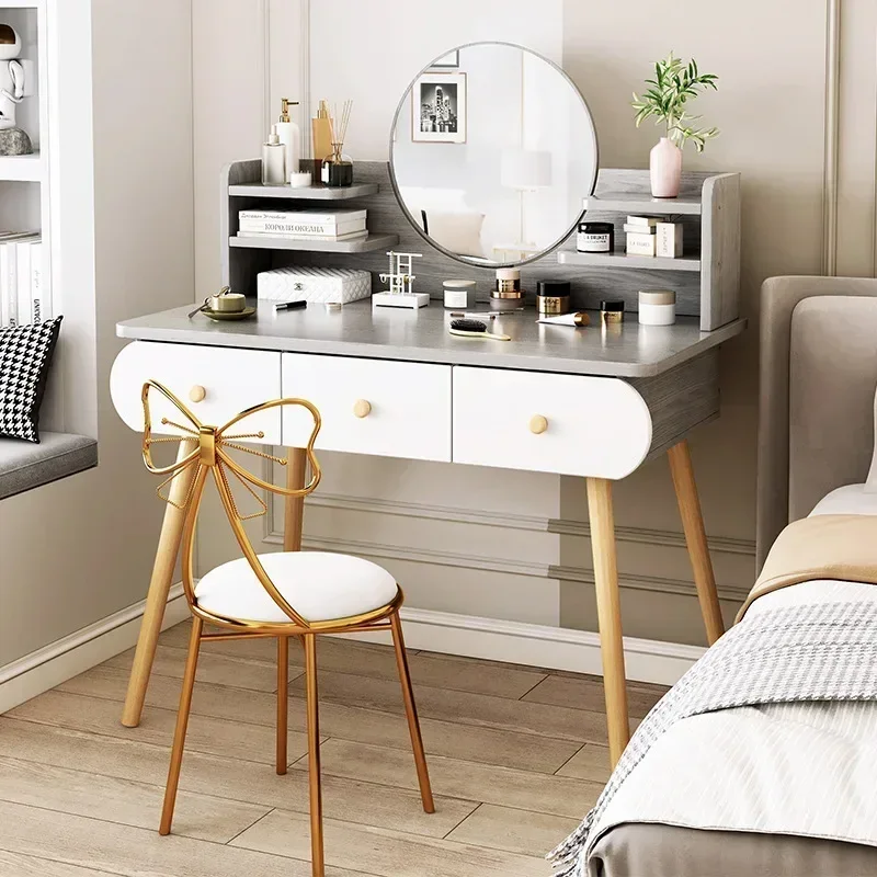 Простой туалетный столик для макияжа зеркало со светодиодной подсветкой