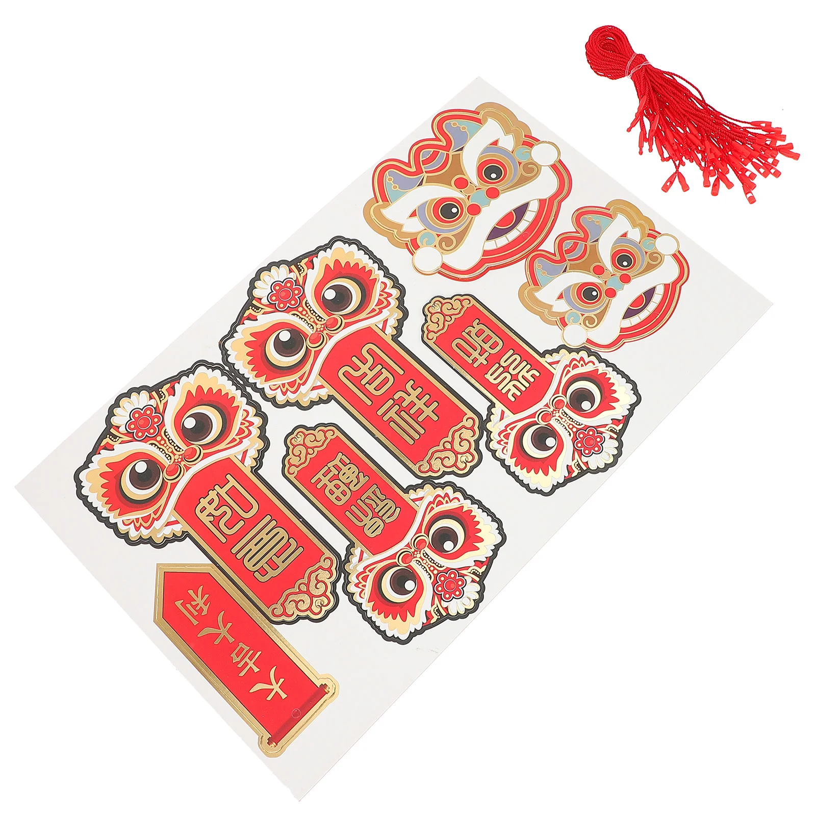 

4 Sheets Spring Festival Hanging Tags Lion Dance Pendants Festival Wall Pendants
