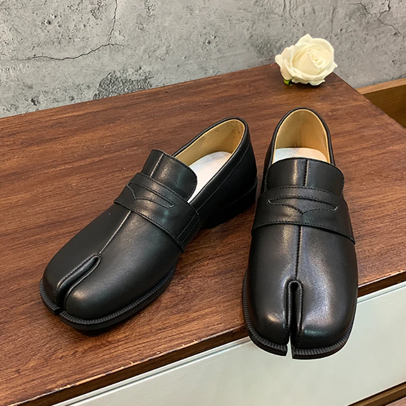 Лоферы женские из натуральной кожи повседневные туфли на плоской подошве бычья