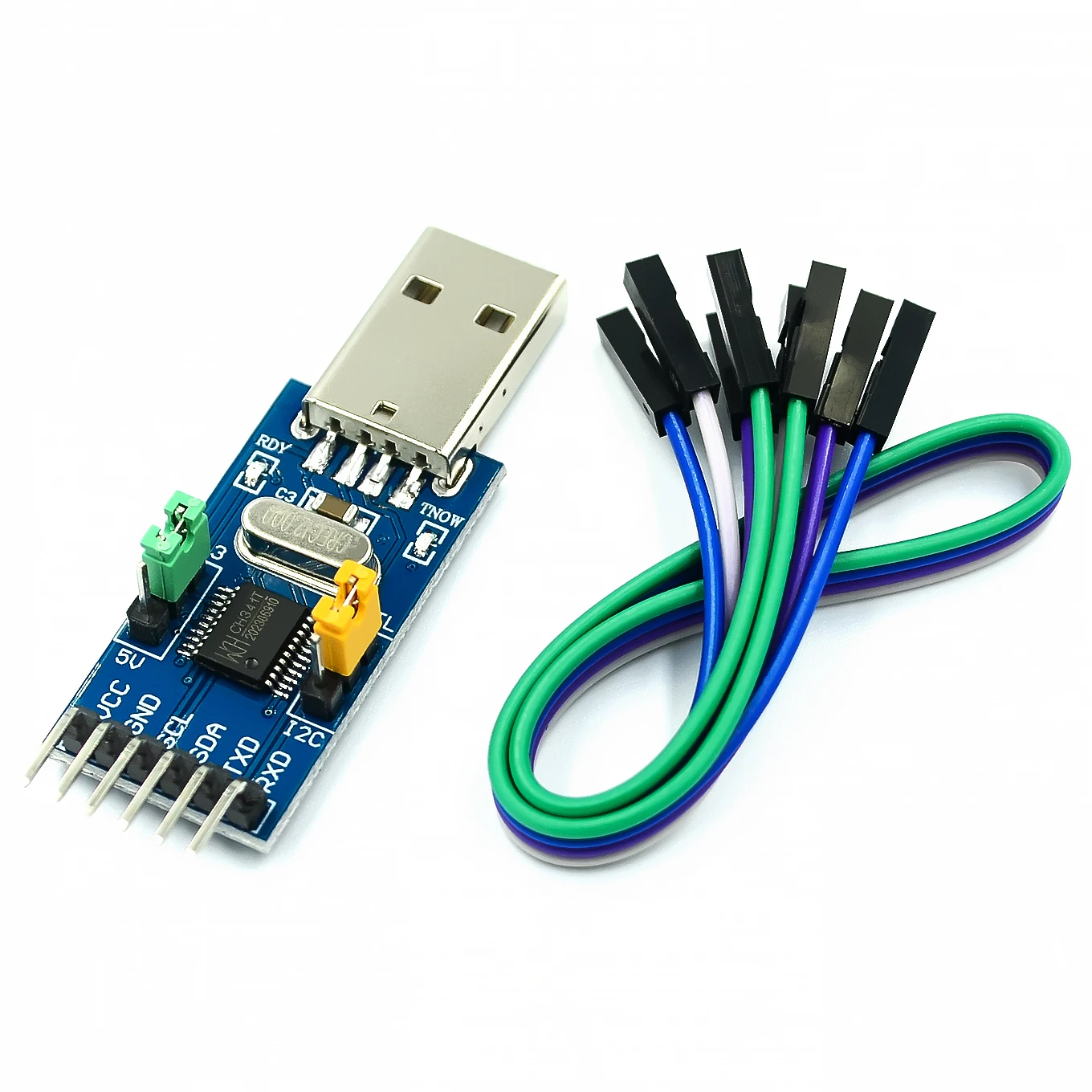 

CH341T 2 in 1 module 3.3V 5V USB to I2C IIC UART USB to TTL single-chip serial port downloader DIY KIT