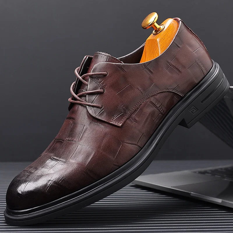 

Роскошные брендовые оригинальные новые осенние мягкие британские мужские деловые классические кожаные туфли для мужчин