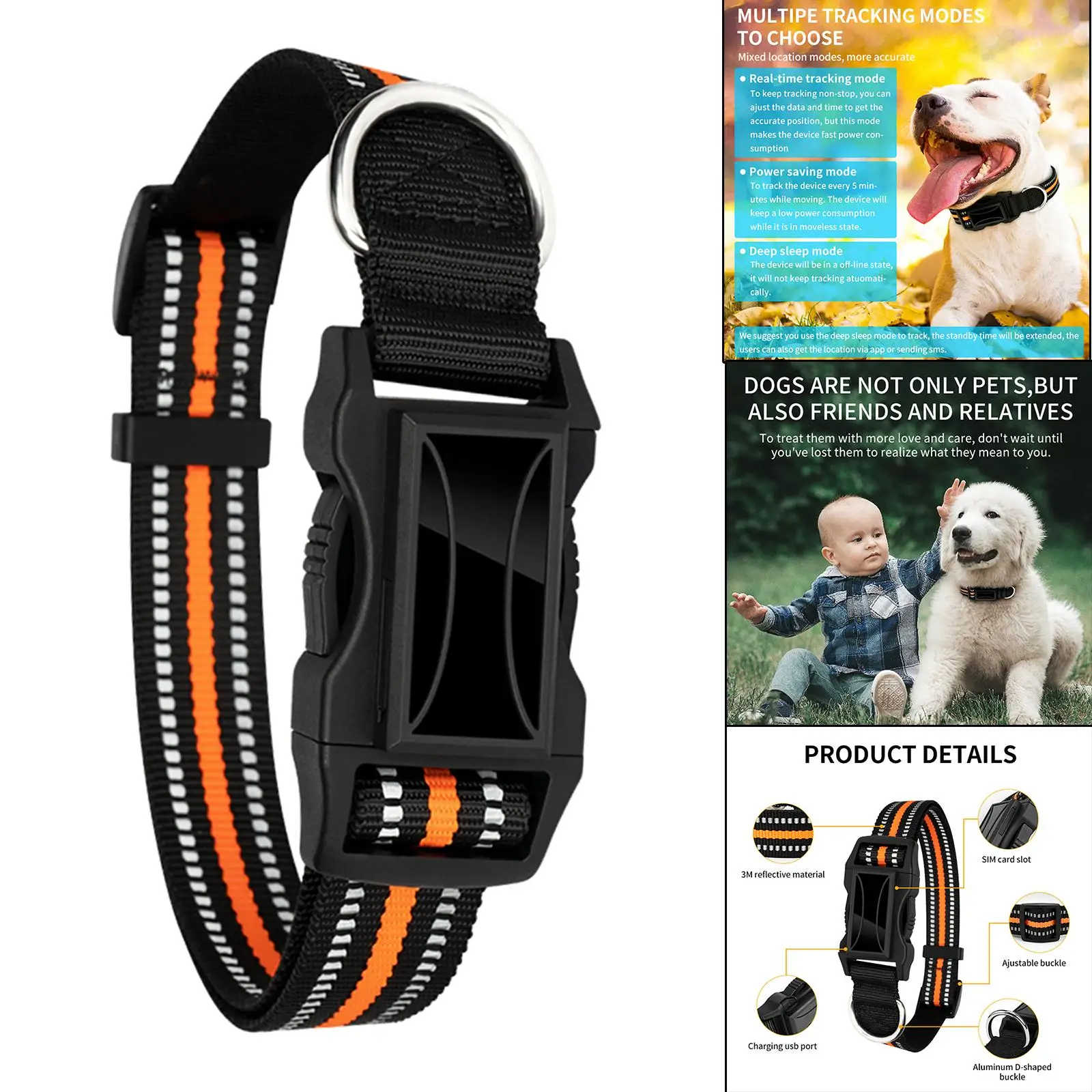 

Anti-Lost GPS Pet Tracker Cat Dog Locator Activity Monitor APP Control, with