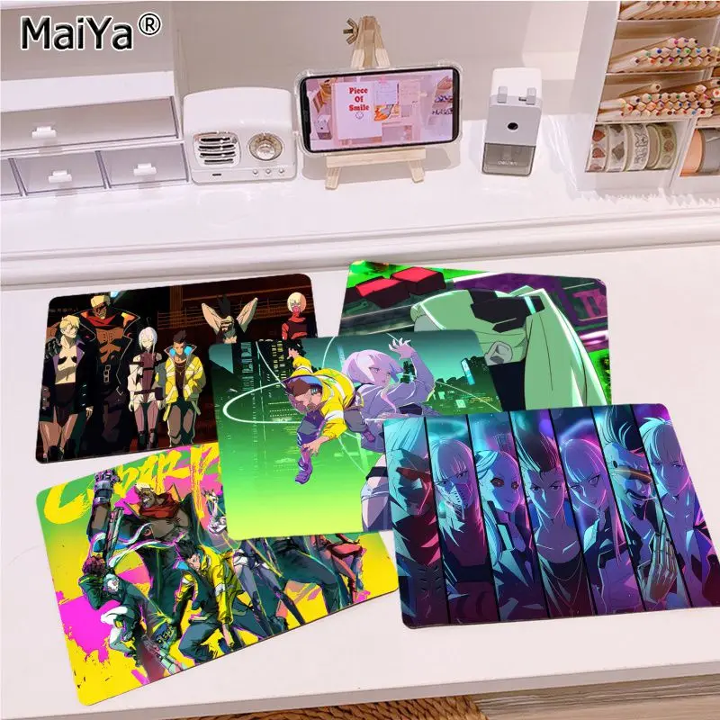 

Cyberpunk Edgerunner Anti-Slip Desktop Desk Mat Kawaii Gaming Accessories Students Writing Pad For PC Desk Pad