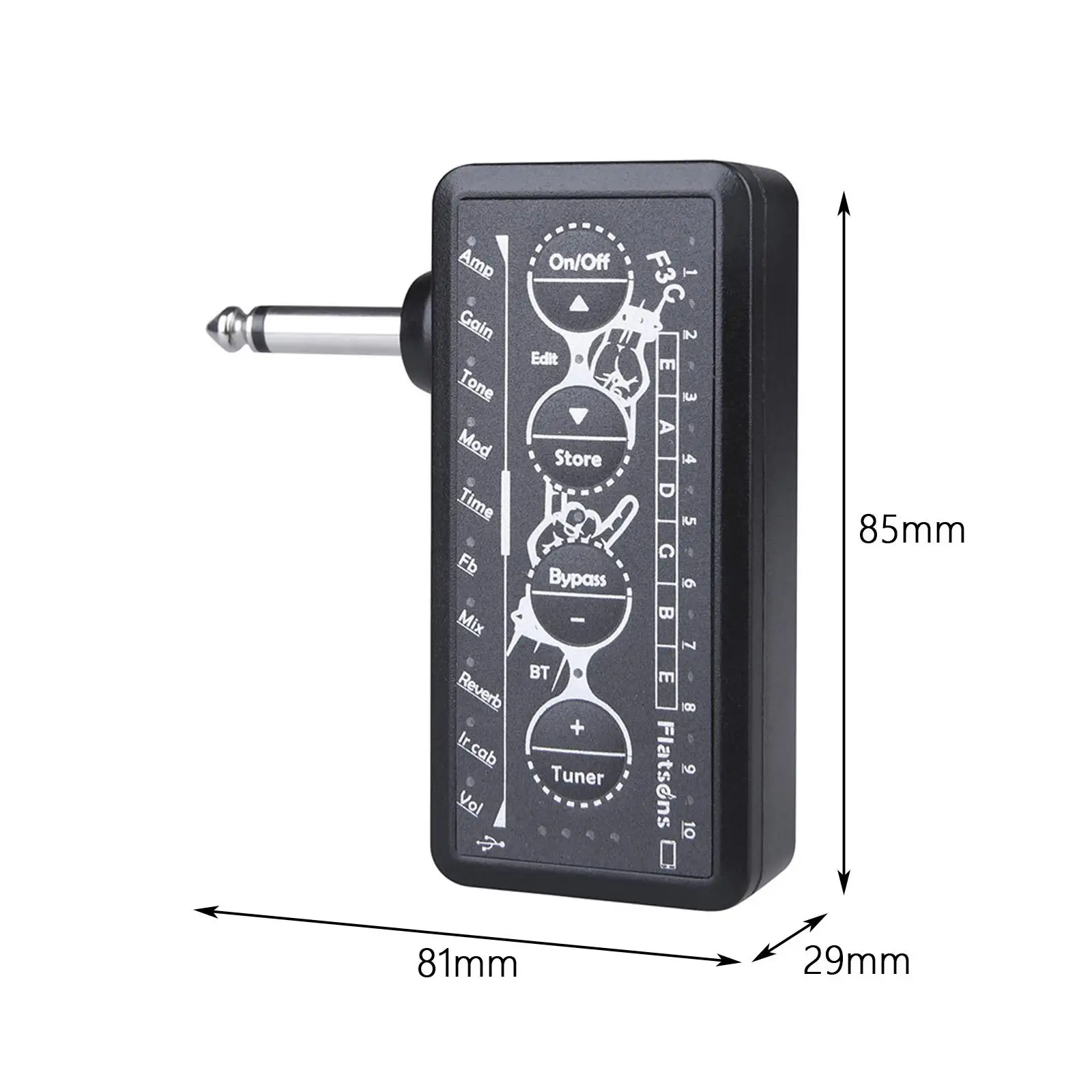 

Multifunction Guitar Plug Amp Guitar Pedal Board Guitar Effects Durable Stereo Lightweight Mini Headphone Amp for Bass Recording