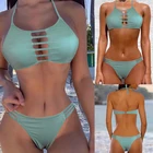 Купальник-бикини 2022, Женский комплект бикини, купальник с вырезами, бикини с мягкой подкладкой и лямкой на шее, Trkinis Maillot De Bain Mujer Banador Femme