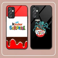 kinder joy surprise phone case tempered glass for samsung s22ultra s20 s21 s30 pro ultra plus s7edge s8 s9 s10e plus cover