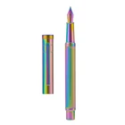 Ручка перьевая Hongdian с радужным лесом, металлическая цветная, EFFBent чернильная ручка Nib, красивая текстура под дерево для письма в деловом и офисном стиле, для дома